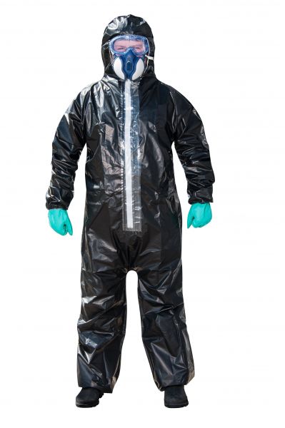 Coverall with hood (Cat. III, Typ 3, Typ 4, Typ 5 and Typ 6 protective clothing for single-use only)