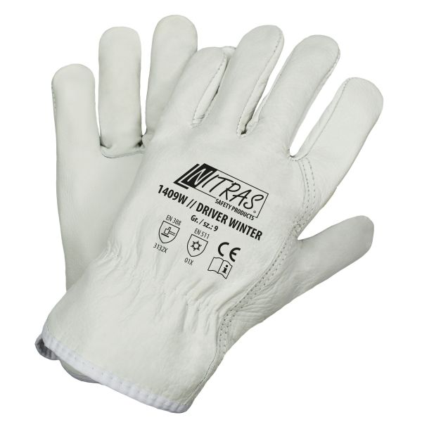 NITRAS DRIVER WINTER, Rindvolllederhandschuhe