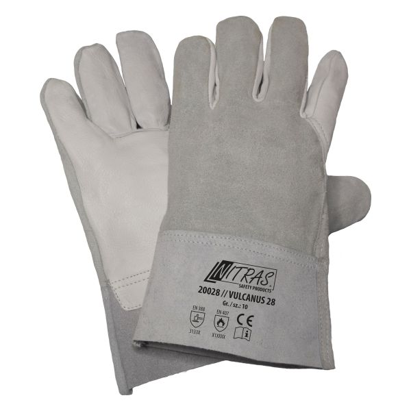 NITRAS VULCANUS 28, 5-Finger-Lederhandschuhe