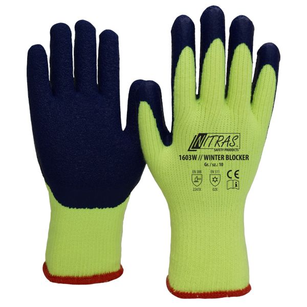 NITRAS WINTER BLOCKER, nahtlose Terry-Schlingenhandschuhe